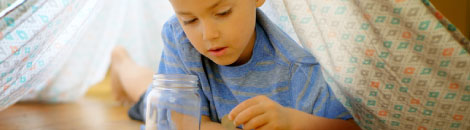 little boy counting money