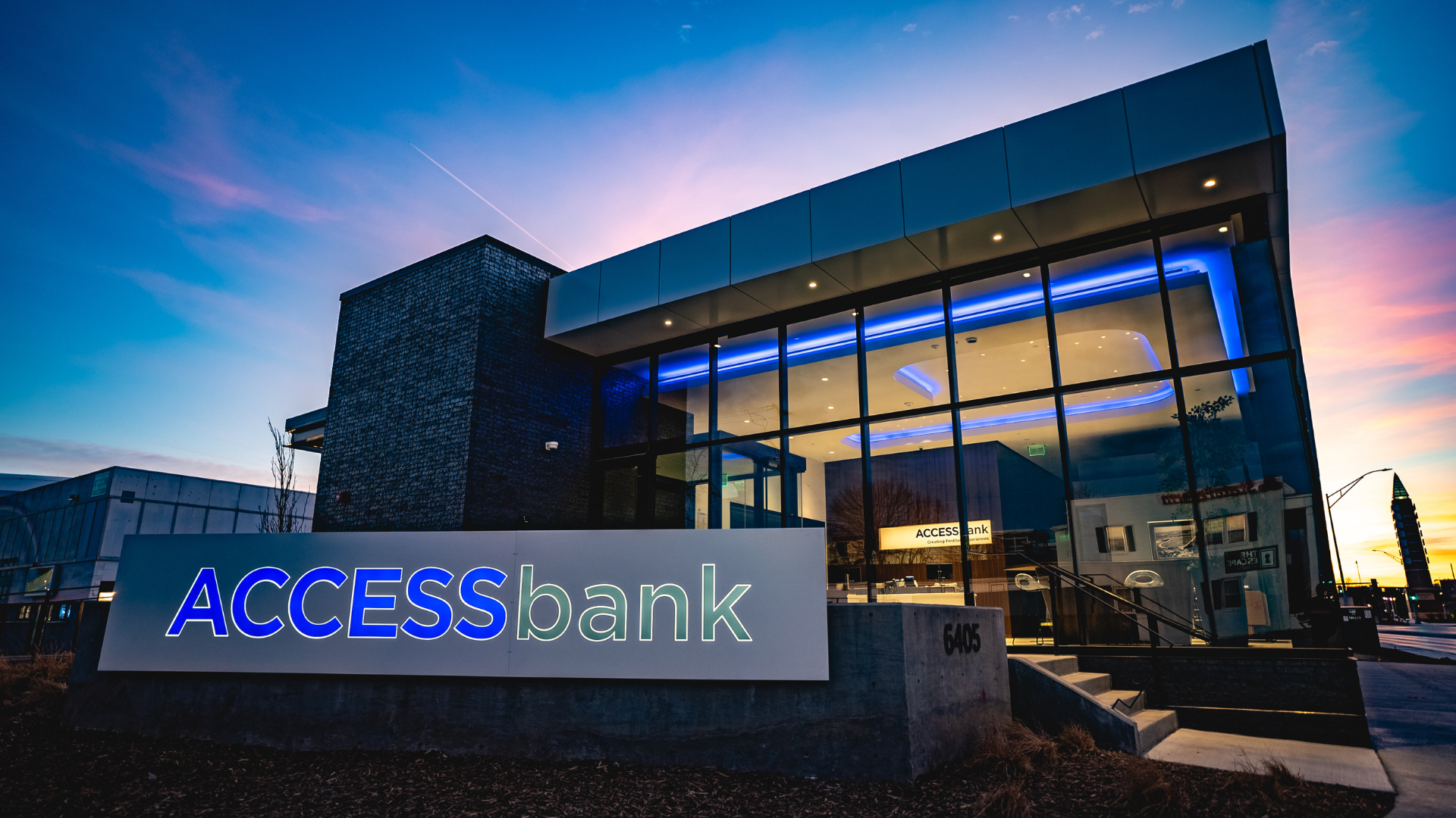 Exterior image of ACCESSbank's Aksarben NE building.
