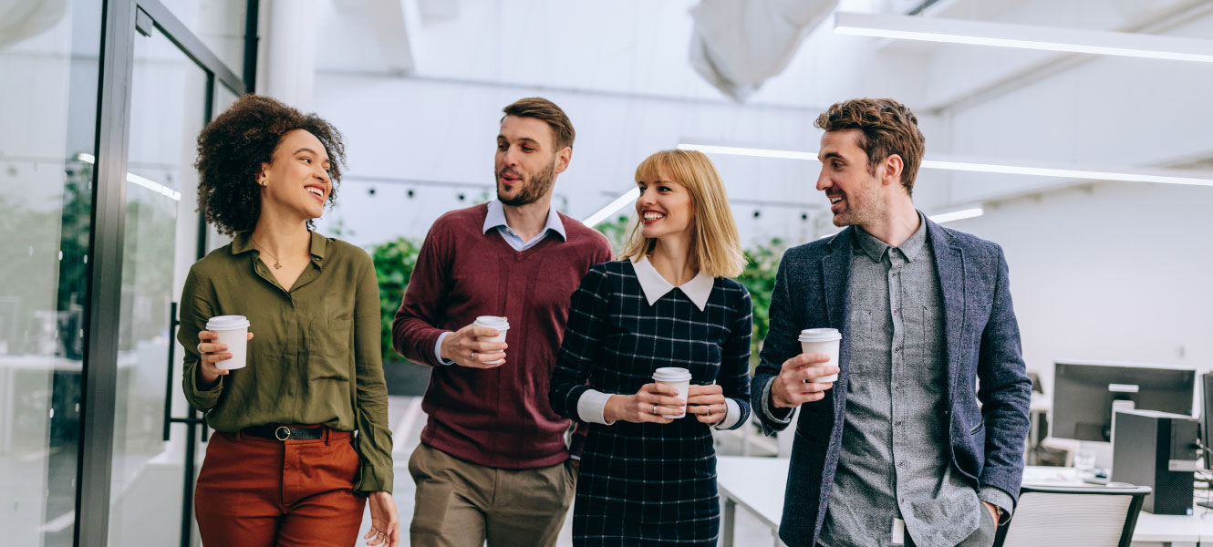 group of people talking