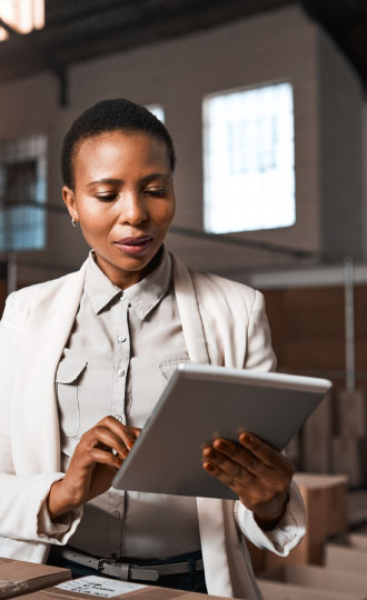 woman using a tablet