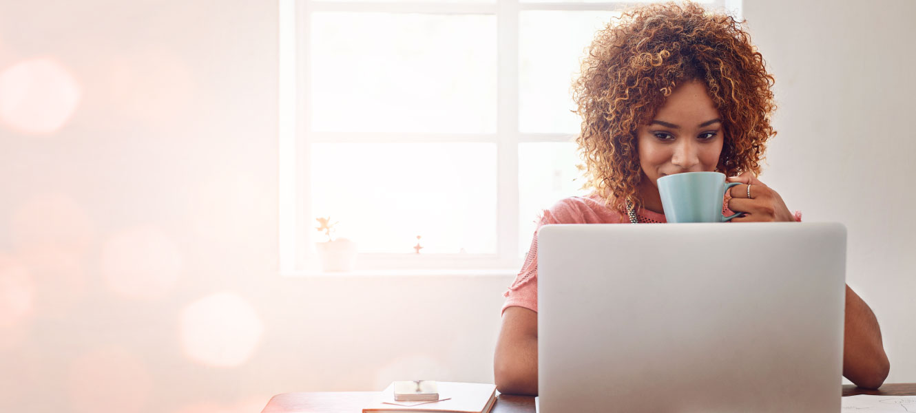 woman working on computer