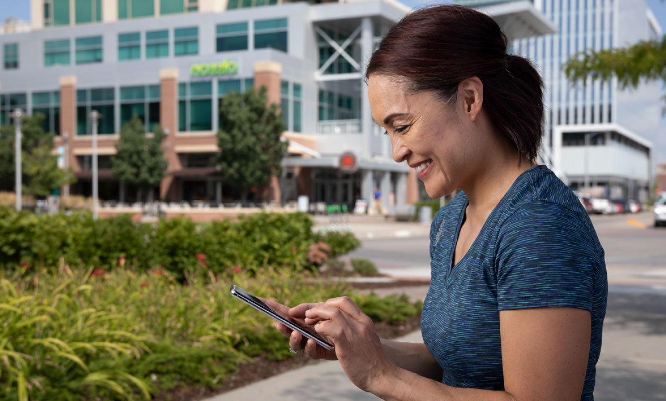 woman using smartphone